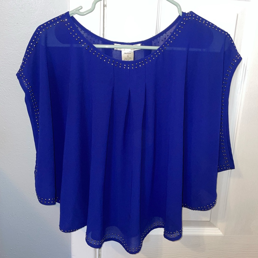 A’GACI see through rhinestone blouse. SIZE S. WORN ONCE